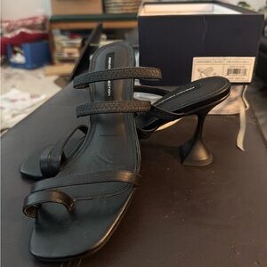 French Connection Black Strappy Heels
